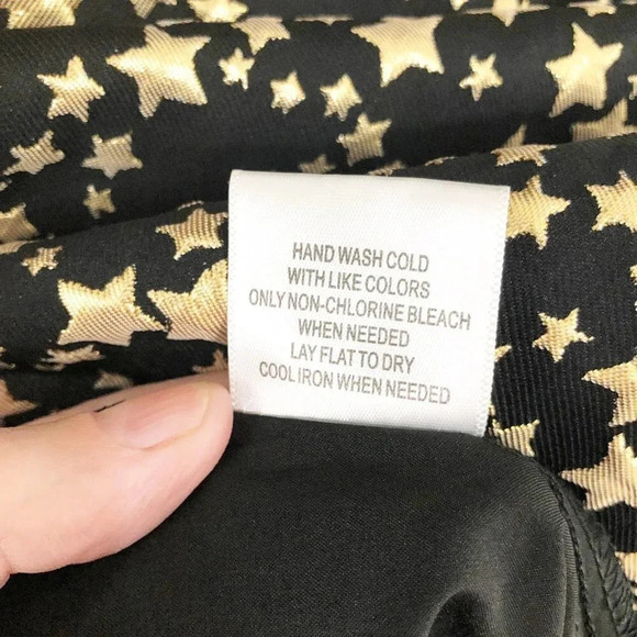 Modcloth Gold Metallic Star Print Color-block Dress Women's Size Medium - Picture 7 of 8